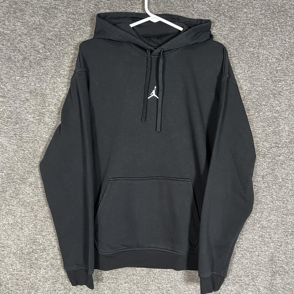 Jordan‎ Sport Hoodie Crossover Mens M Black Dri-FIT Jumpman Pullover Sweatshirt